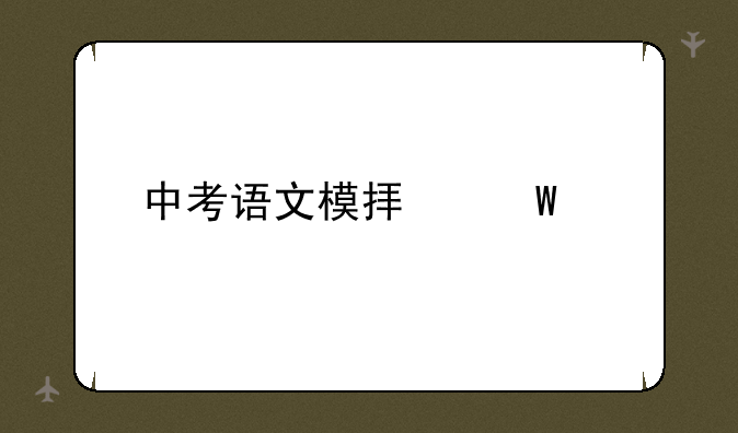 中考语文模拟试题