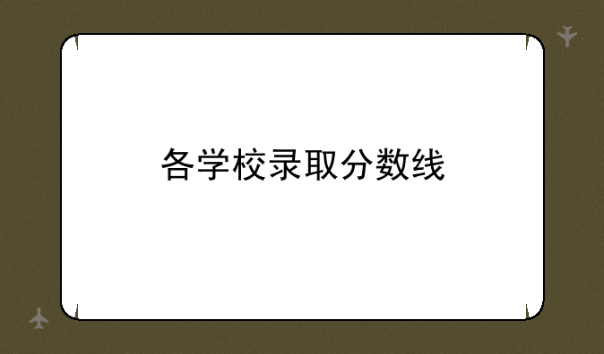 各学校录取分数线