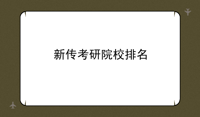 新传考研院校排名