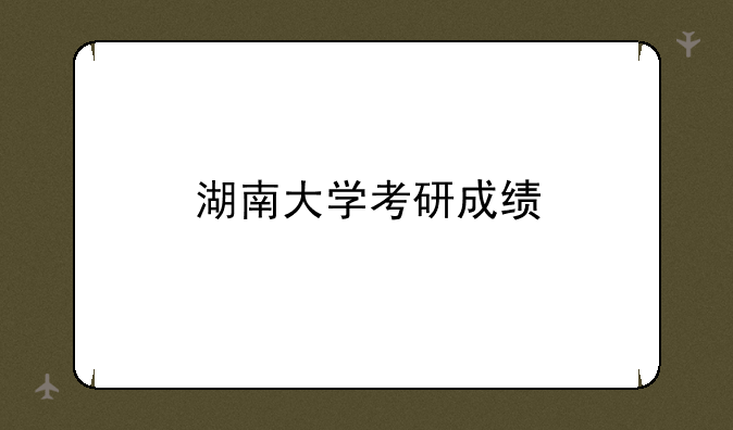 湖南大学考研成绩