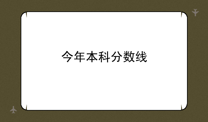 今年本科分数线