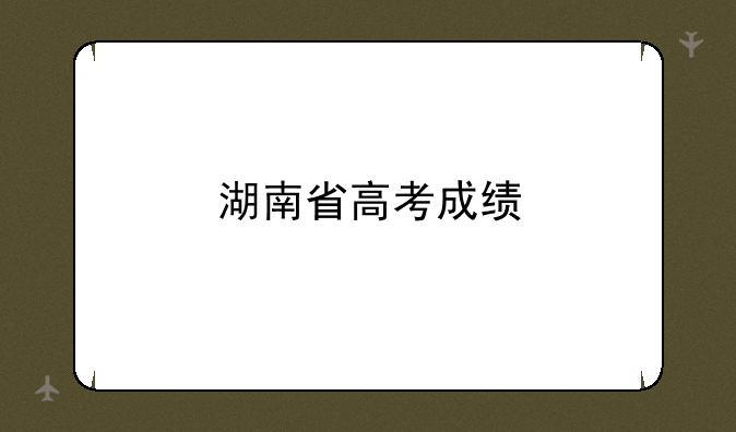 湖南省高考成绩