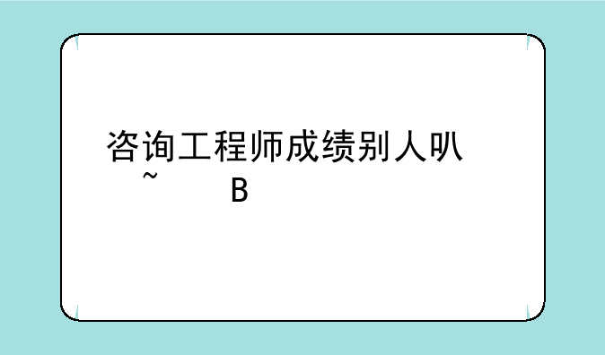 咨询工程师成绩别人可以查吗