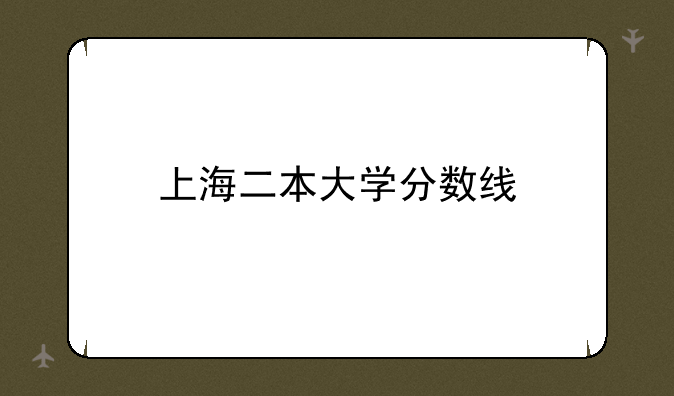 上海二本大学分数线
