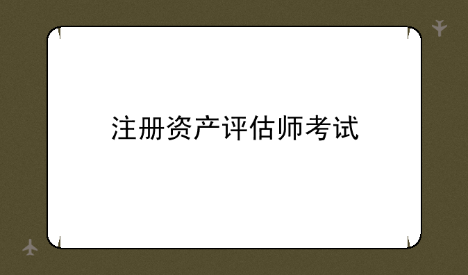 注册资产评估师考试