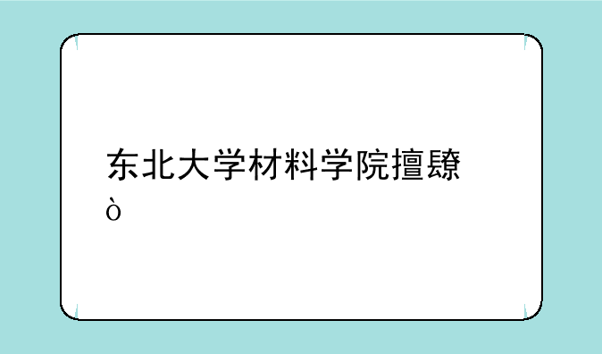 东北大学材料学院擅长？