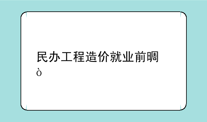 民办工程造价就业前景？