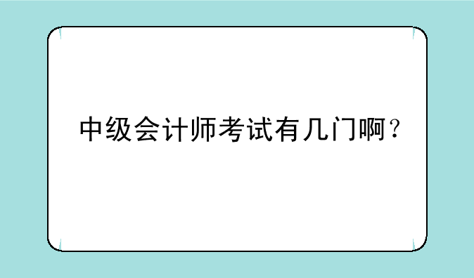 中级会计师考试有几门啊？