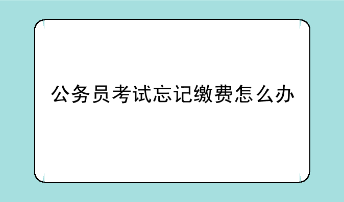 公务员考试忘记缴费怎么办