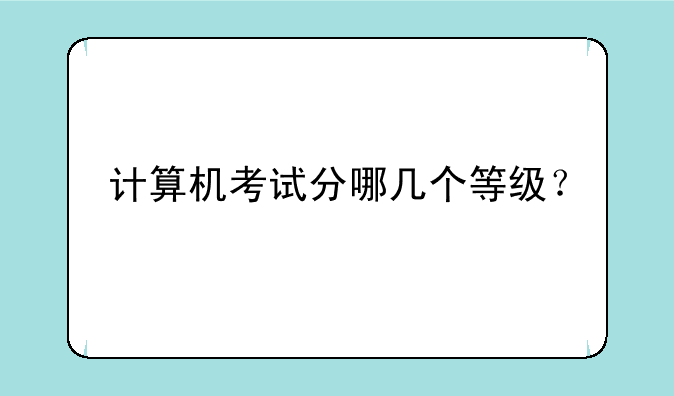 计算机考试分哪几个等级？