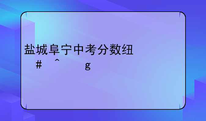 盐城阜宁中考分数线什么时候公布