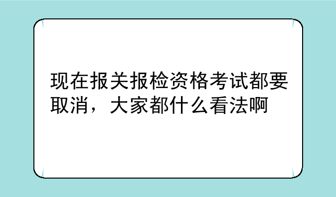 现在报关报检资格考试都要取消，大家都什么看法啊