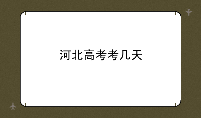 河北高考考几天
