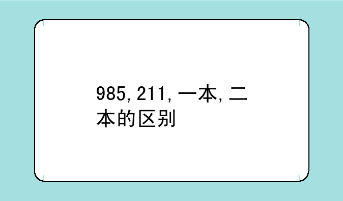 985,211,一本,二本的区别